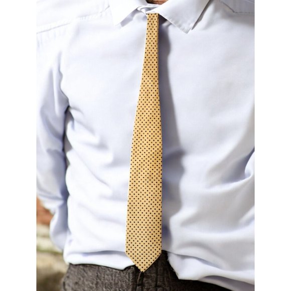 Antiche Seterie Fiorentine Luxury 100% Silk Tie - Yellow with Red and Blue Squar - Picture 1 of 11